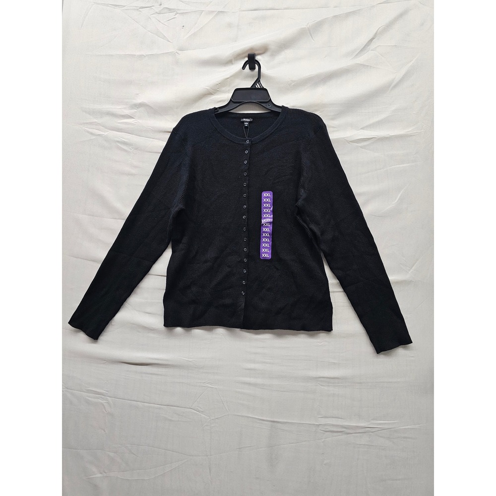 Express Womens‎ Cardigan Sweater Black Viscose Blend Casual Size XXL